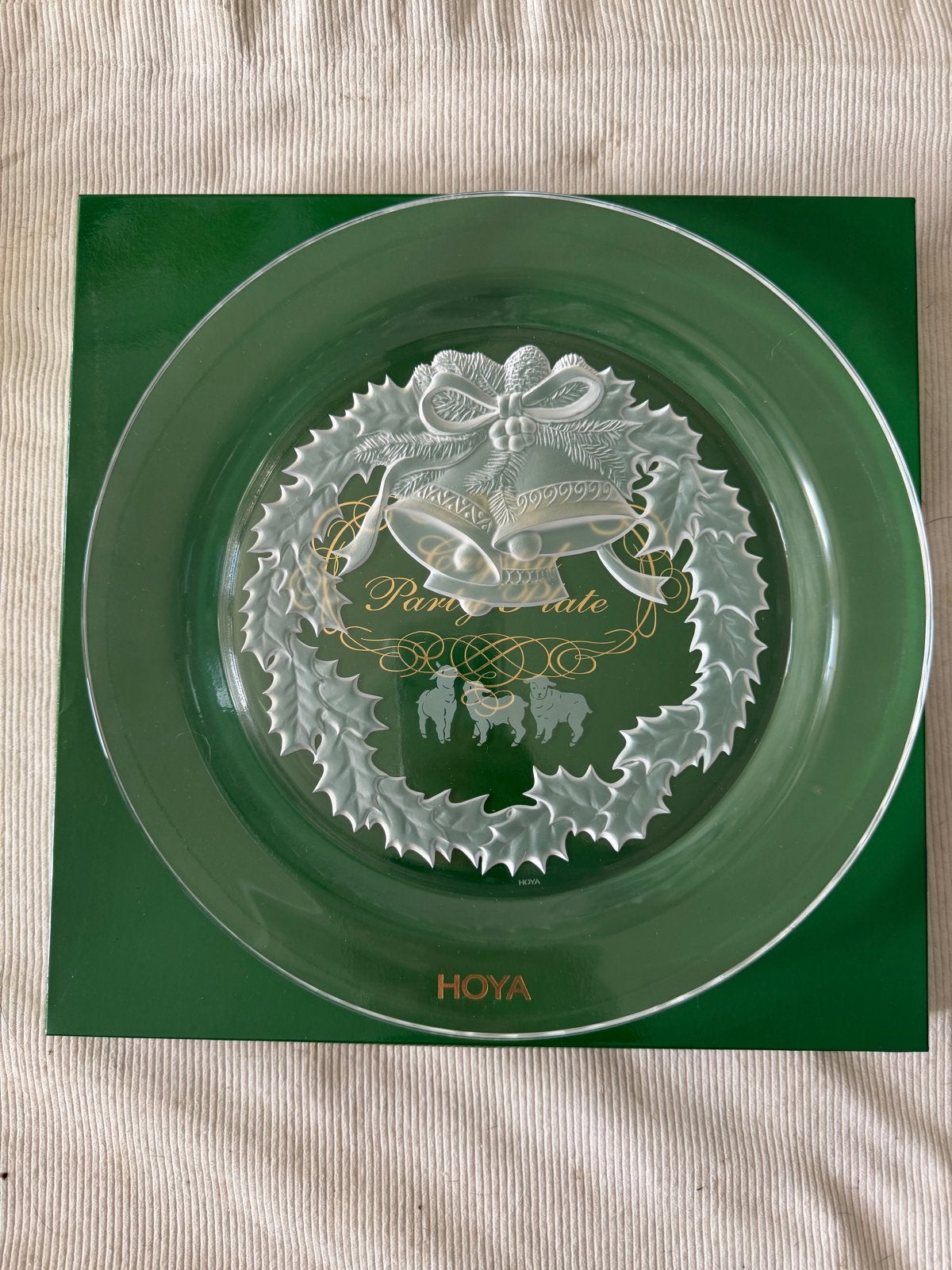 Hoya Crystal Party Plate - Kerstmis Thema, Antiek en Kunst, Ophalen of Verzenden