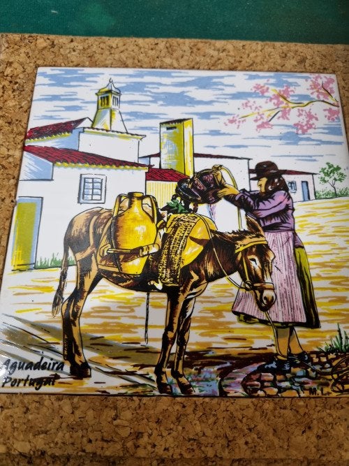 tegel portugal ezel met waterkruik vintage, Antiek en Kunst, Ophalen of Verzenden