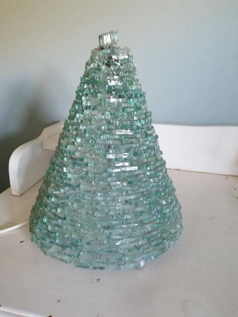 glazen piramide lamp, Ophalen of Verzenden, Gebruikt, Glas, Minder dan 50 cm