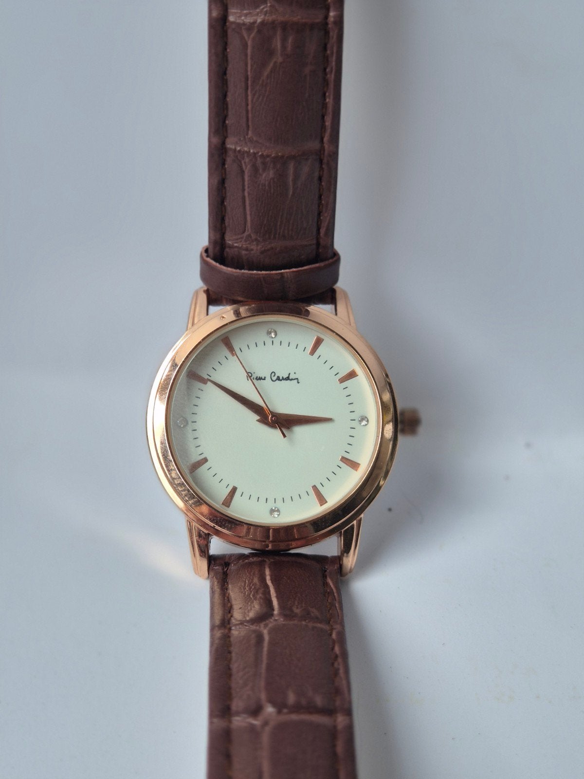 Pierre Cardin Dameshorloge met Bruine Leren Band, Overige merken, Overige materialen, Leer, Polshorloge