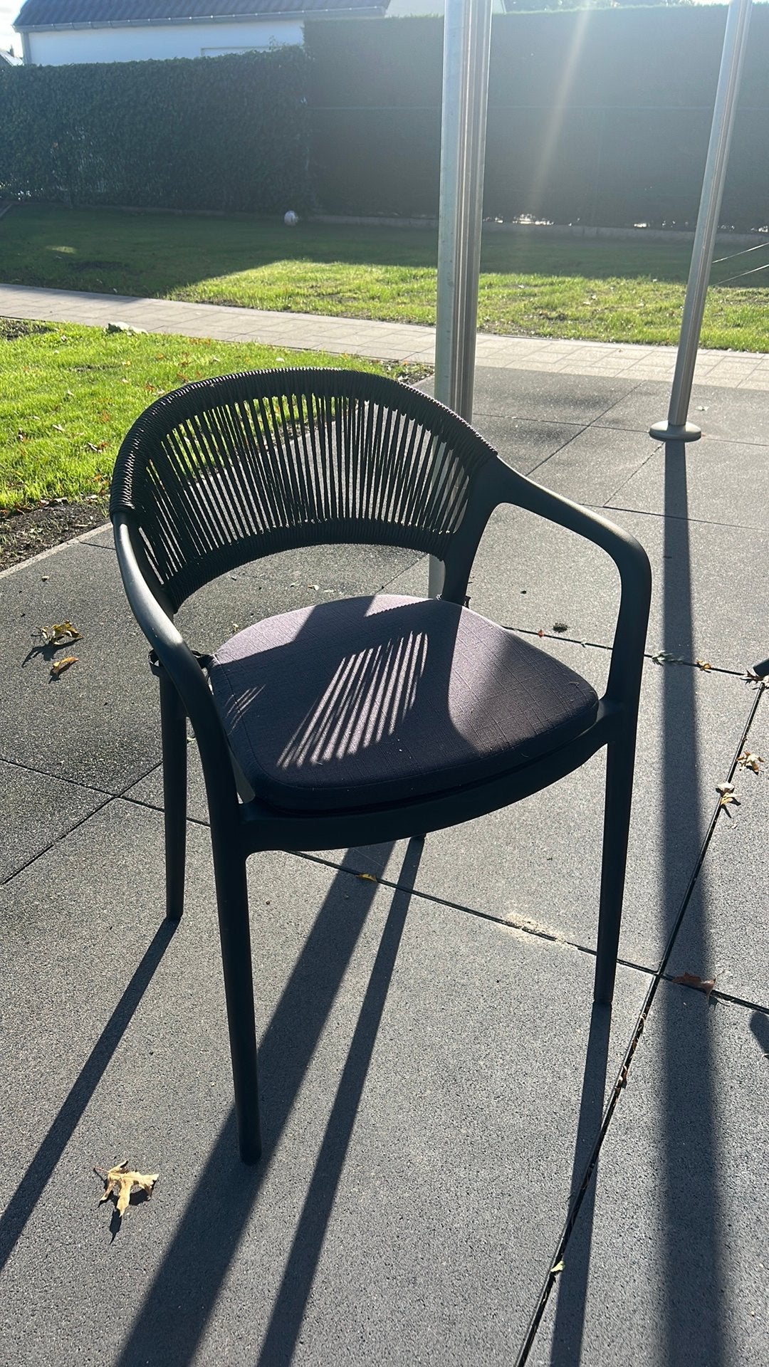 Kick tuinstoelen zwart + tafel hout, Tuin en Terras, Ophalen, Zo goed als nieuw, Kunststof