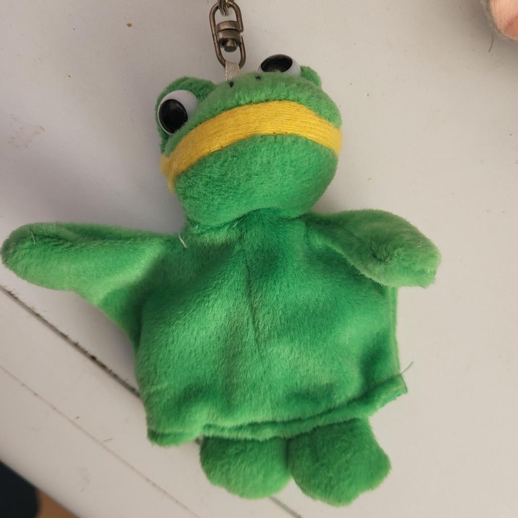 Leuke kikker sleutelhanger handpop, Ophalen of Verzenden, Gebruikt, Dier of Natuur