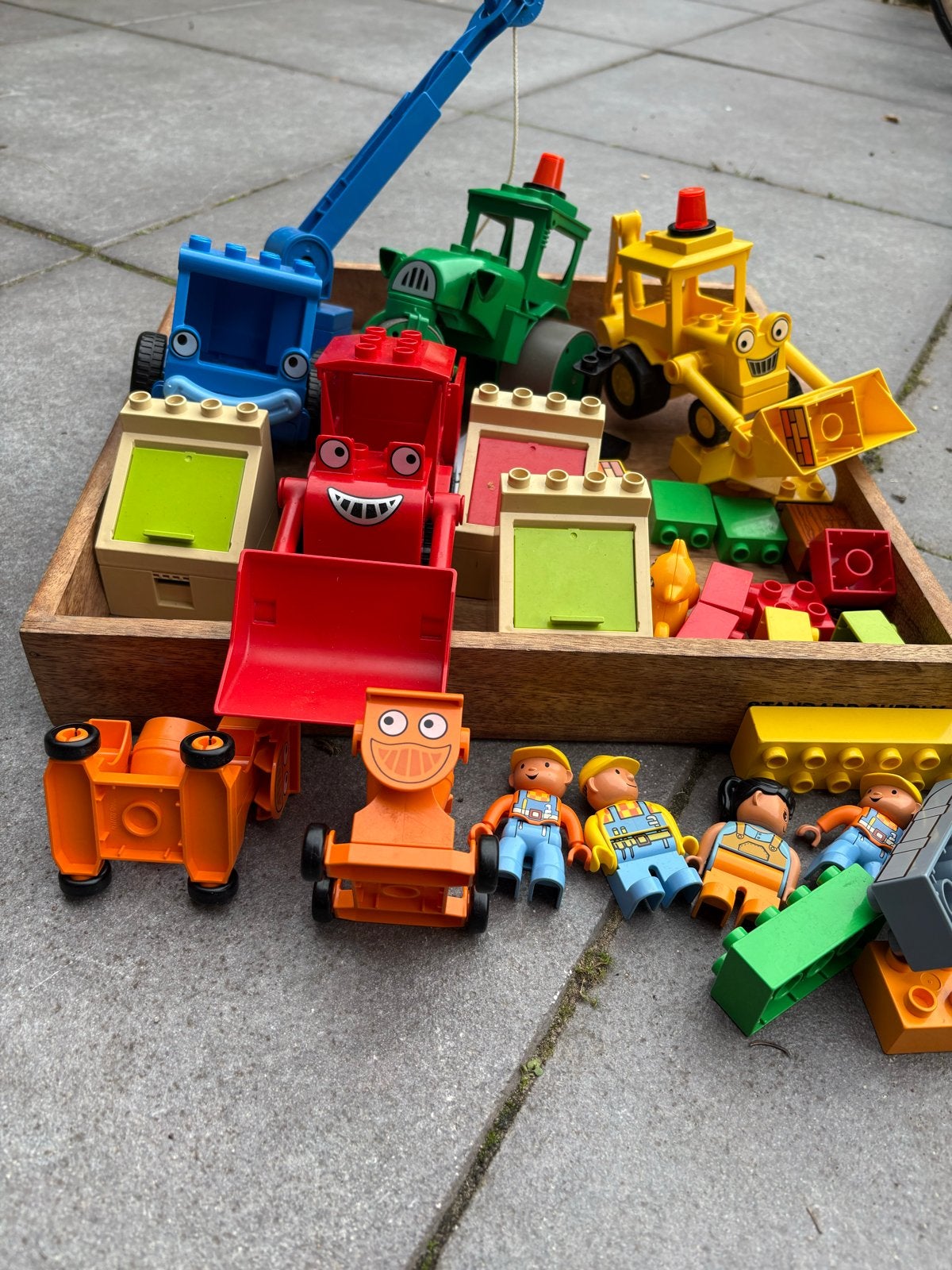 Bob de Bouwer Duplo set met voertuigen en figuren, Inclusief minifiguren, Gebruikt, Overige thema's, Ophalen of Verzenden