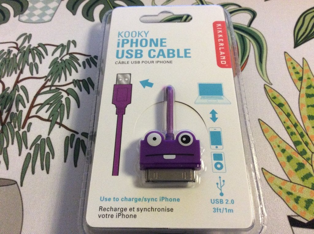 iPhone 30 pin USB cable 1 meter. "Kooky" paars. nieuw, Ophalen of Verzenden, Nieuw, Apple