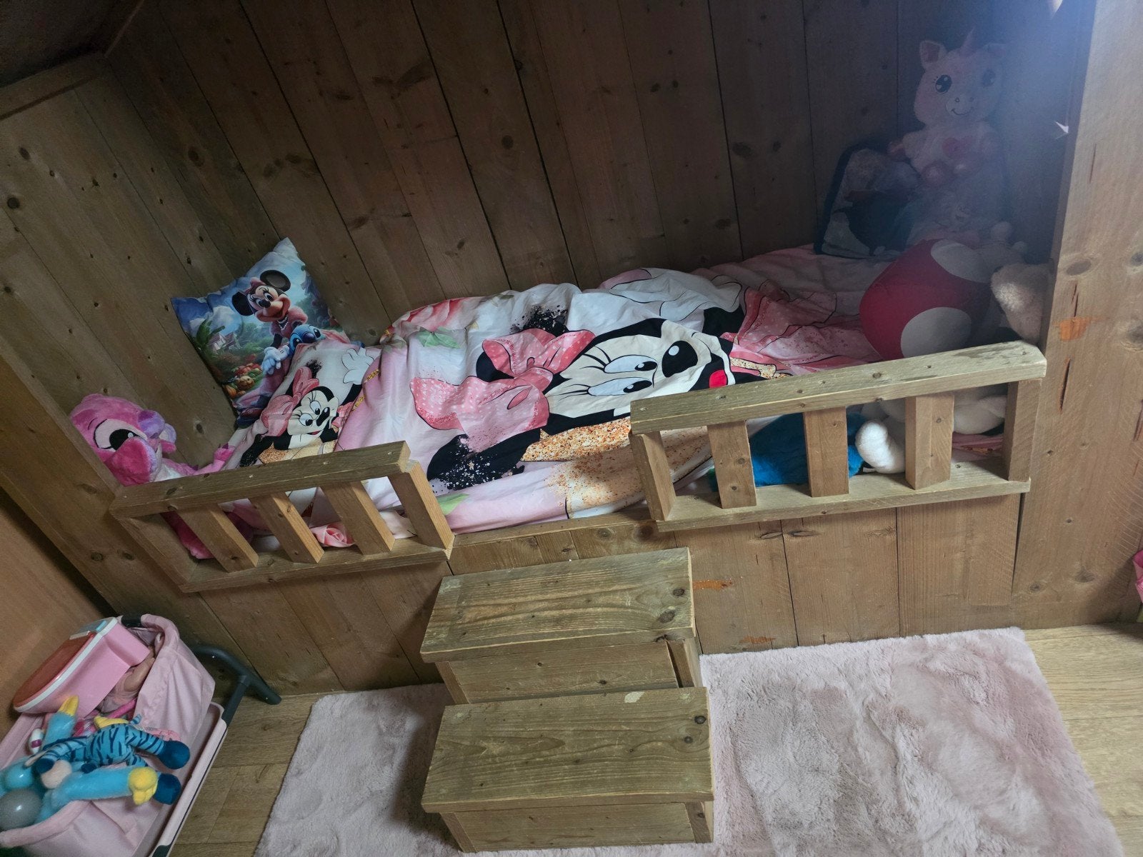 Steigerhouten huisjesbed inclusief matras, Ophalen