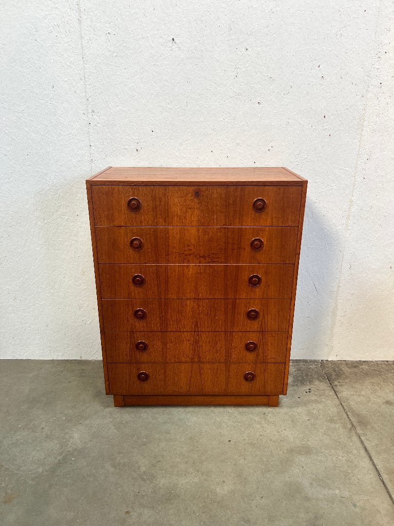 Vintage teakhouten ladekast, Zweden 1970's, Huis en Inrichting, Ophalen, Gebruikt, 5 laden of meer, 100 tot 150 cm