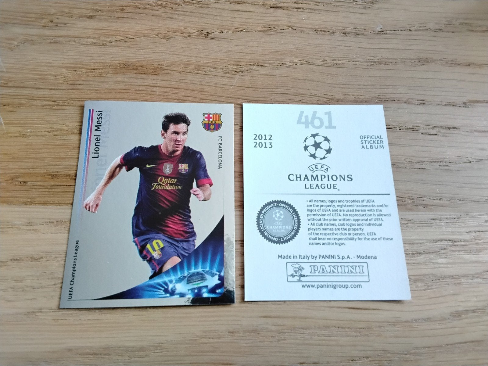 Panini UEFA Champions League 2012-2013 Lionel Messi Sticker, Ophalen of Verzenden, Zo goed als nieuw, Buitenlandse clubs, Poster, Plaatje of Sticker