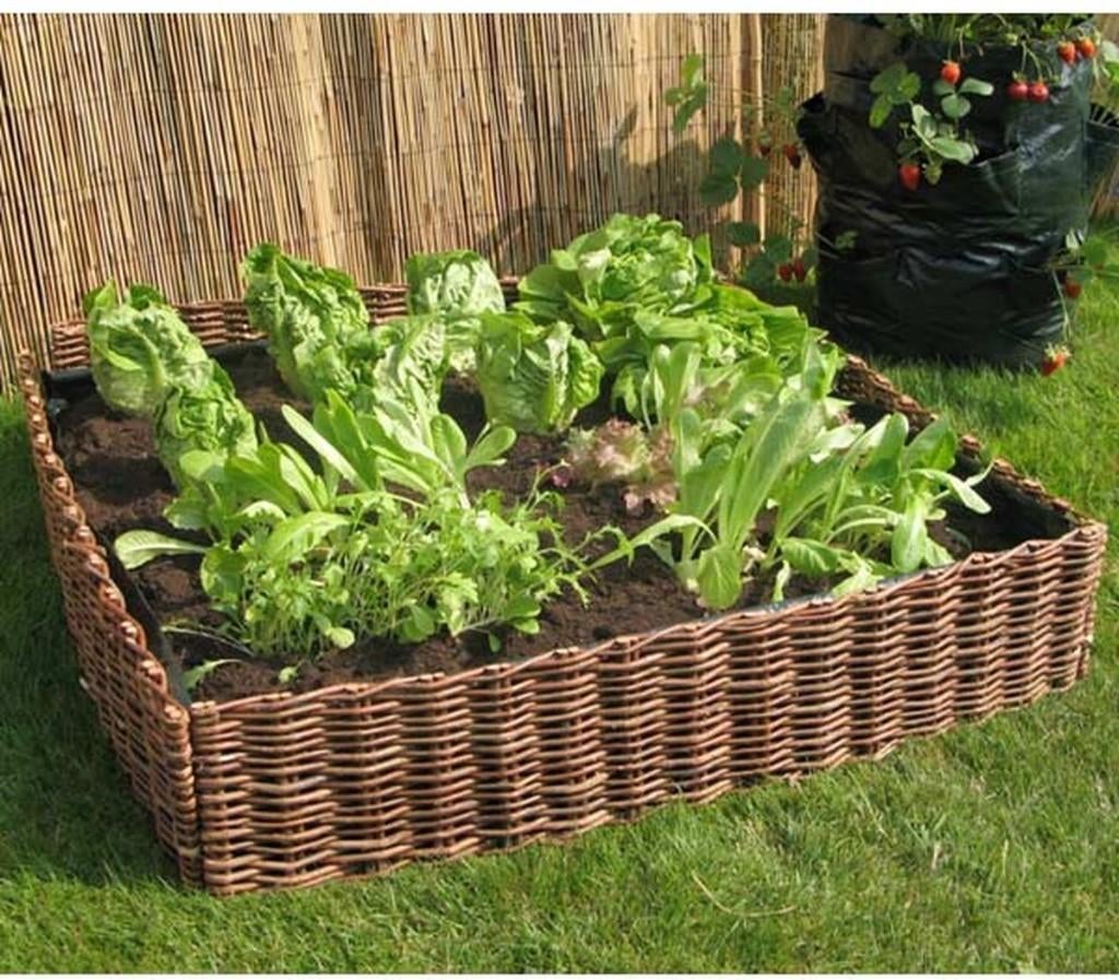 Moestuinbak plantenbak wilgen 80x80x20cm, Tuin en Terras, Bloembakken en Plantenbakken, Overige materialen, Minder dan 30 cm, Vierkant
