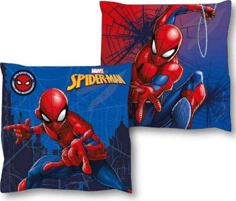 Spiderman Kussen - Dubbelzijdig Sierkussen - Div Soorten, Blauw, Nieuw, Ophalen of Verzenden, Kussen