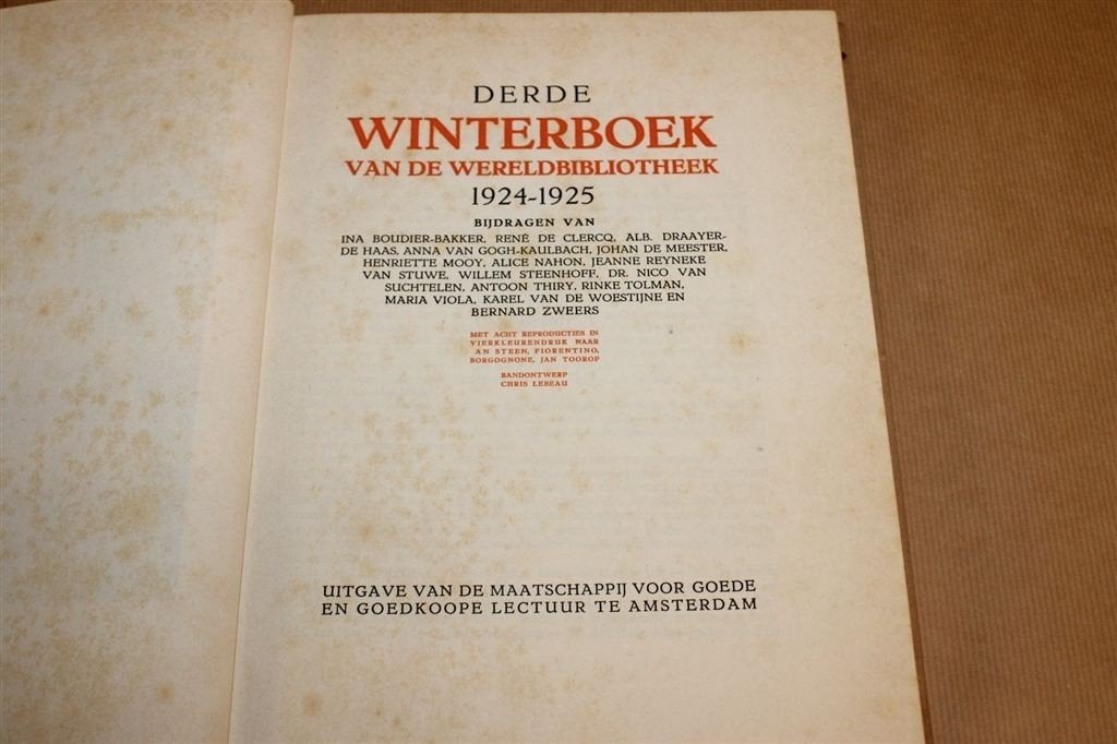 Winterboek Wereldbibl. 1924 — Art Deco Band Lebeau, Toorop, Ophalen of Verzenden