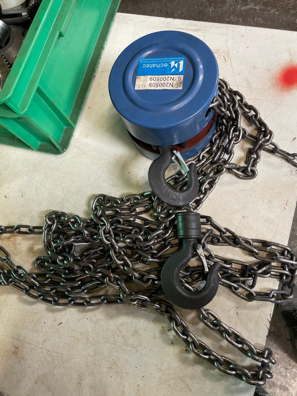 Kettingtakel 1 Ton - Handmatige Ketting Hoist, Ophalen, Zo goed als nieuw, Handmatig