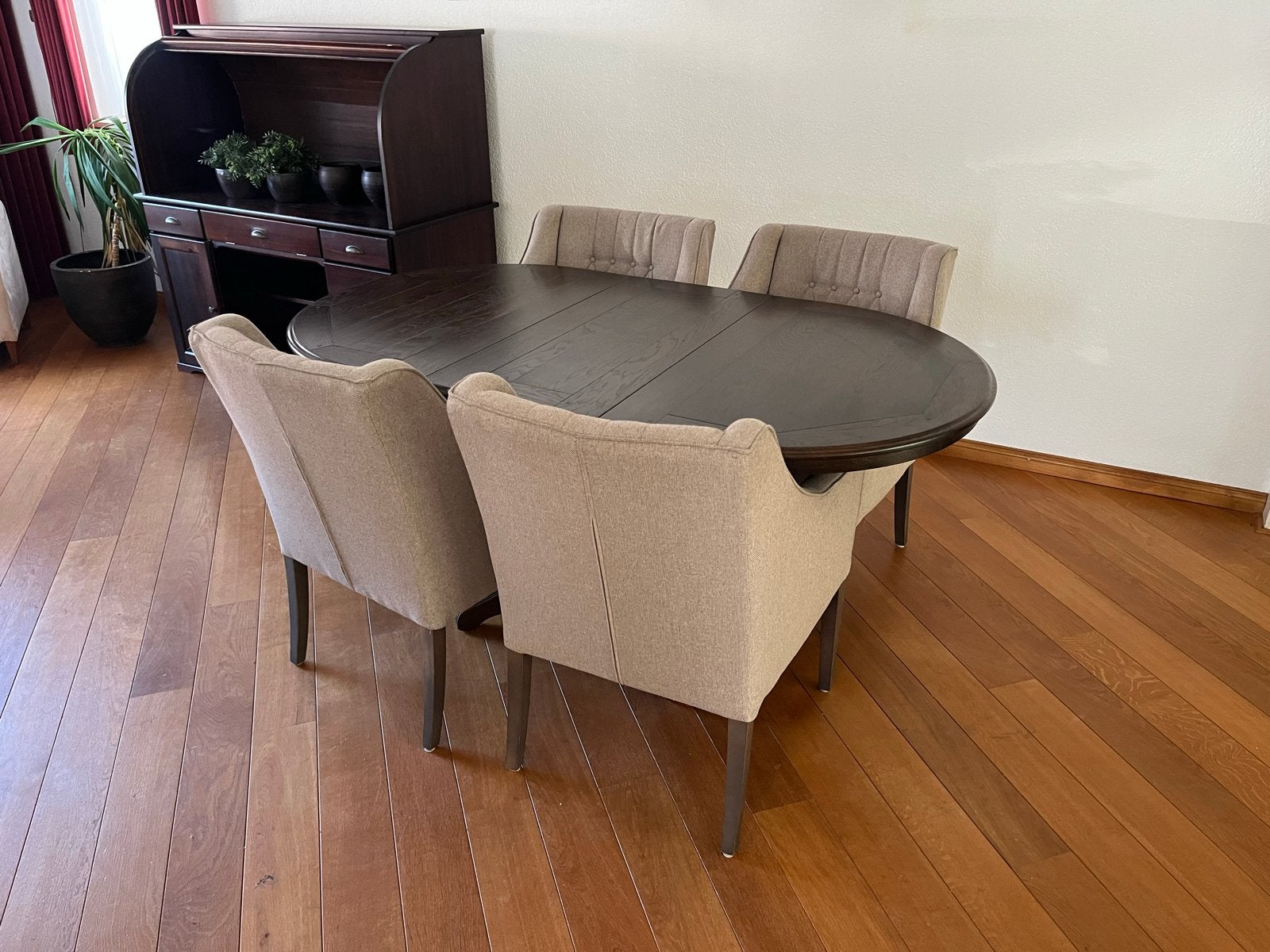 Uitklapbare eettafel met 4 stoelen - 175x100cm, Huis en Inrichting, Ophalen, Gebruikt, 100 tot 150 cm, 150 tot 200 cm