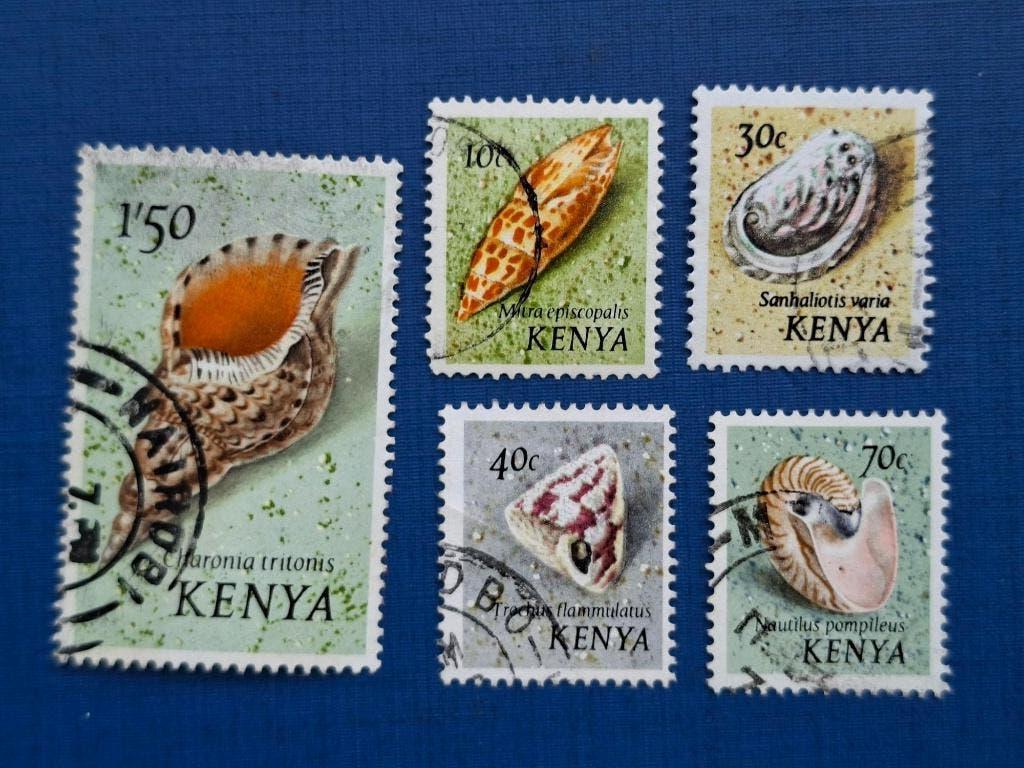 Postzegel Kenia 1971 5 zegels Schelpen 10-05, Ophalen of Verzenden, Overige landen, Gestempeld