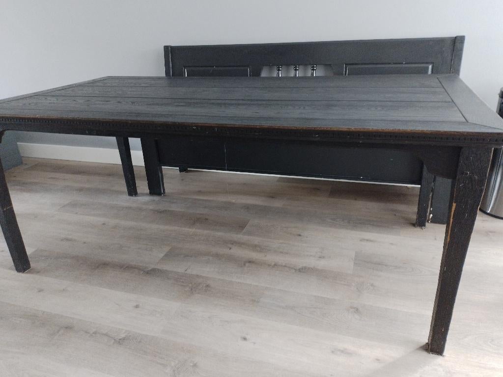 Eiken houtentafel, Ophalen, Gebruikt, 100 tot 150 cm, Eikenhout