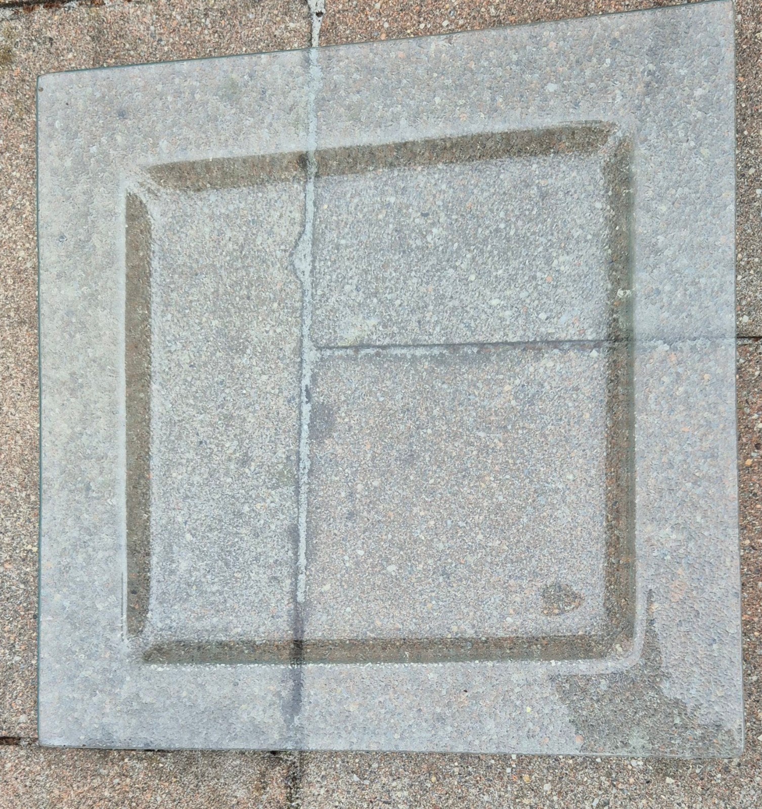 Vierkante Glazen Schaal met Textuur - Decoratie/Onderzetter, Schaal, Vierkant, Ophalen of Verzenden, Glas