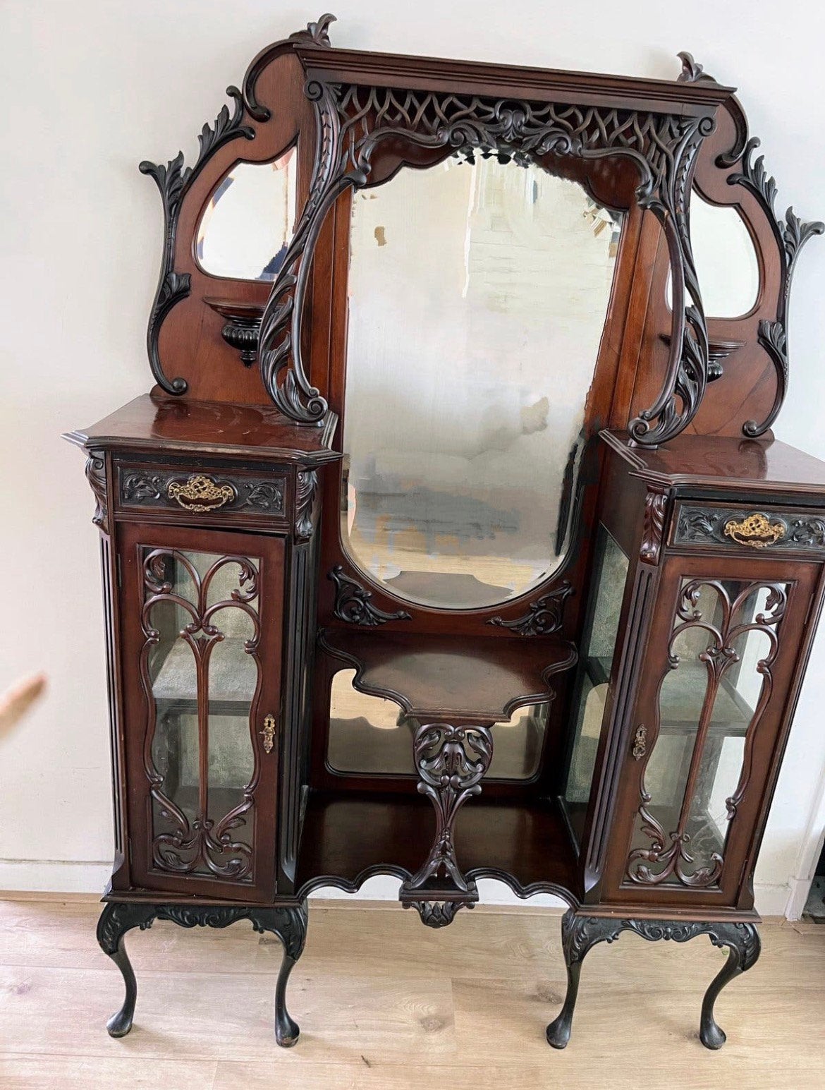 Spiegelkast chippendale opknapper, Antiek en Kunst, Ophalen