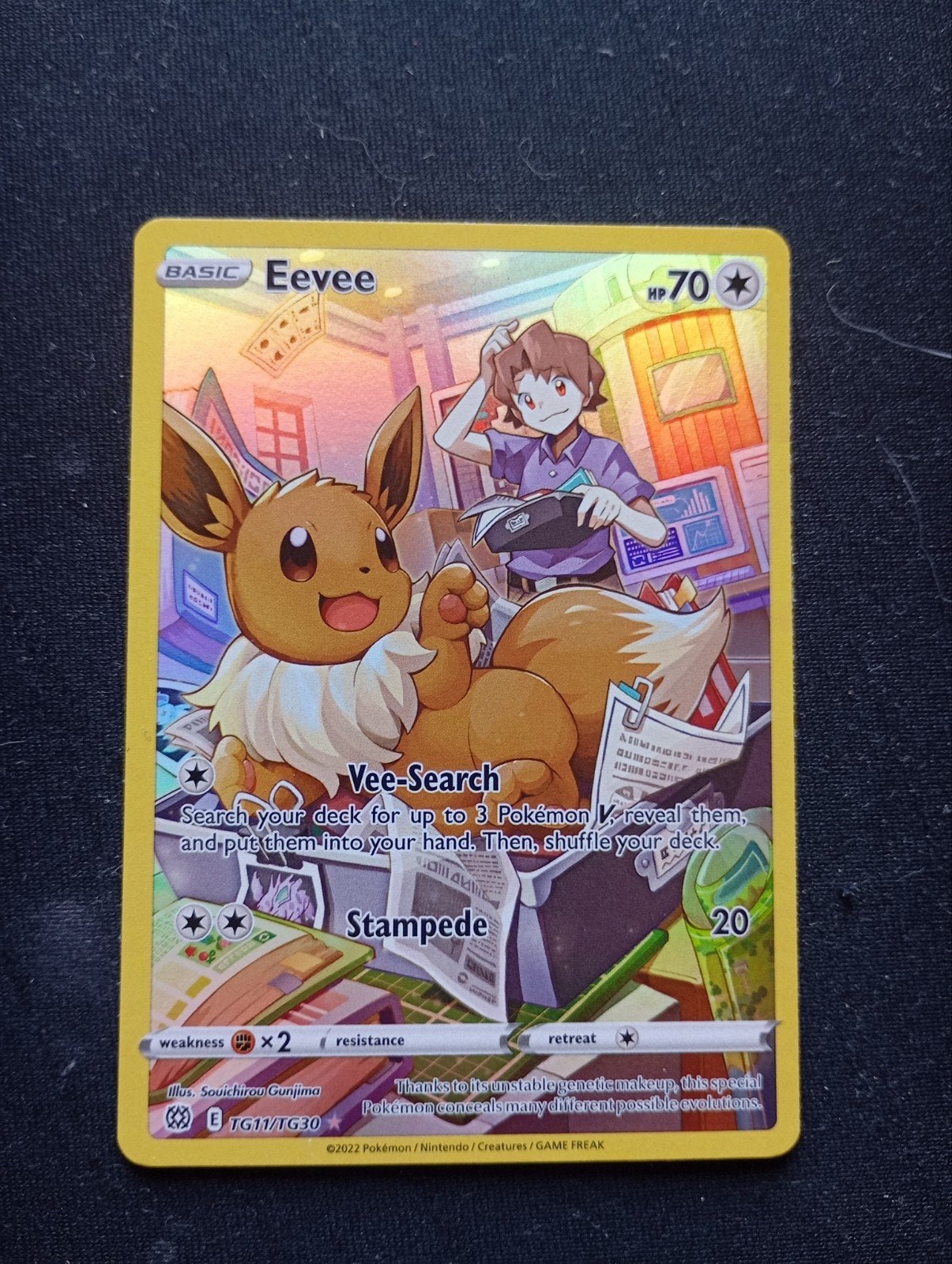 Pokemon Eevee TG11/TG30 Trainer Gallery kaart, Ophalen, Zo goed als nieuw, Losse kaart, Foil