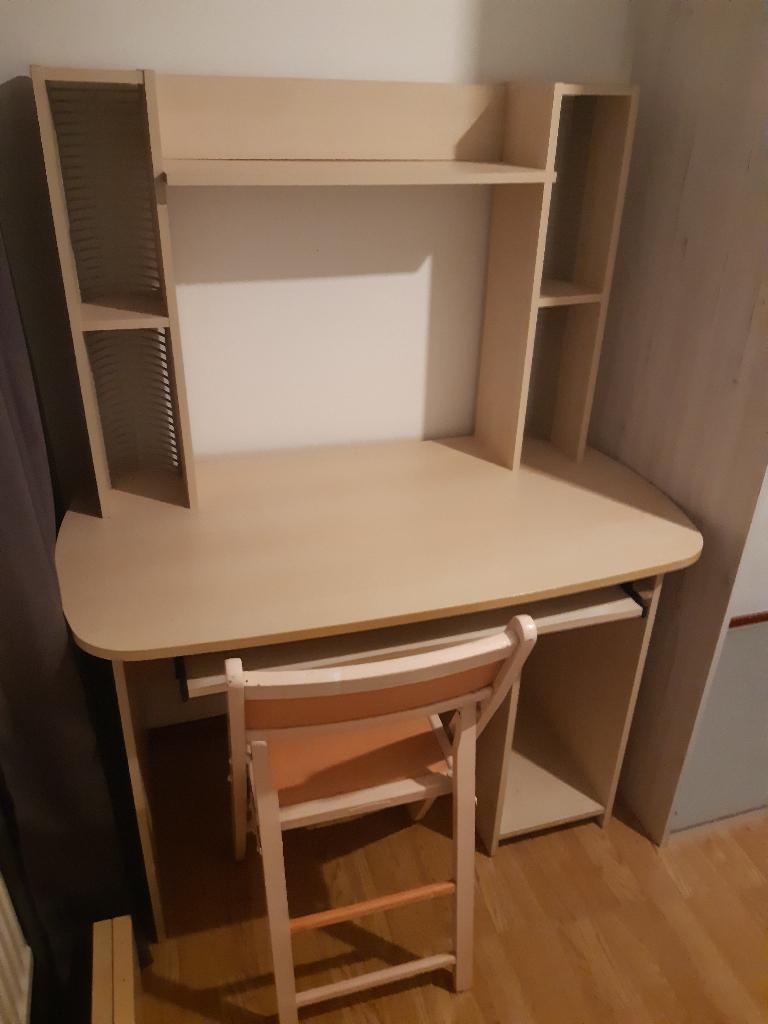 Pc bureau compleet met stoel, Ophalen, Overige typen, Hout, Gebruikt