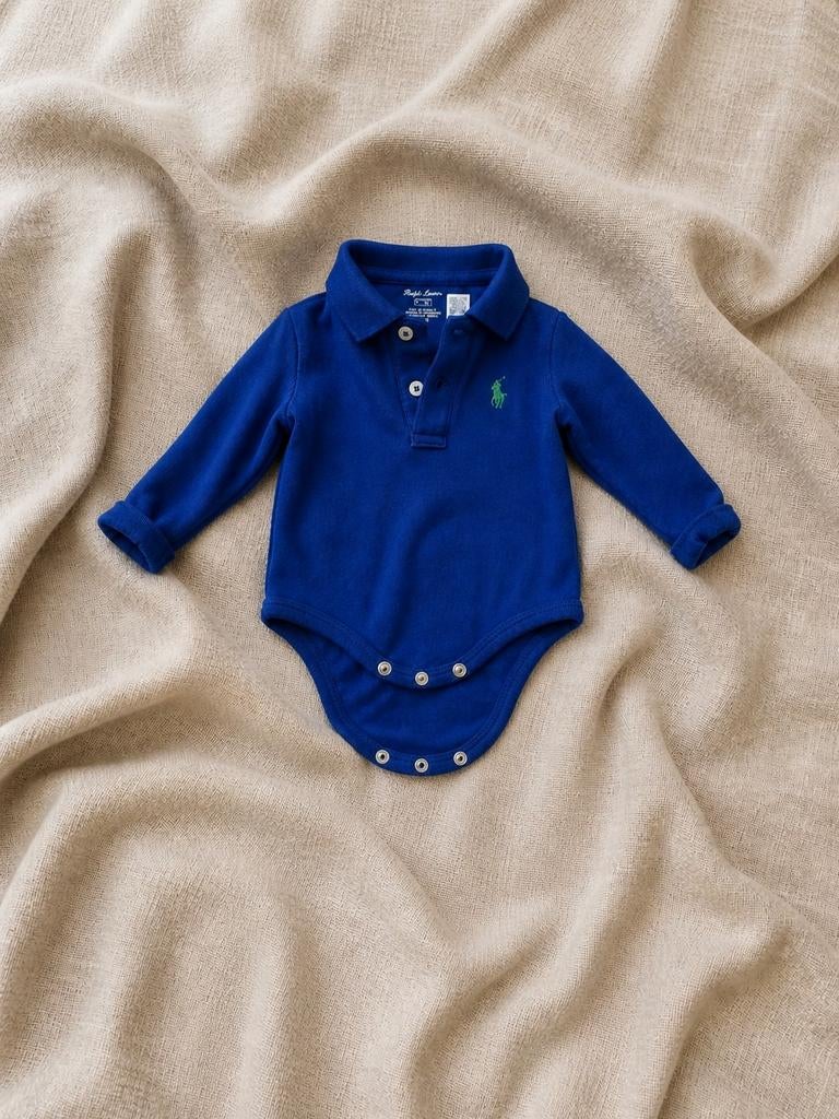Polo Ralph Lauren romper, lange mouwen, baby jongen, maat 6m, Verzenden, Zo goed als nieuw, Polo Ralph Lauren, Jongetje