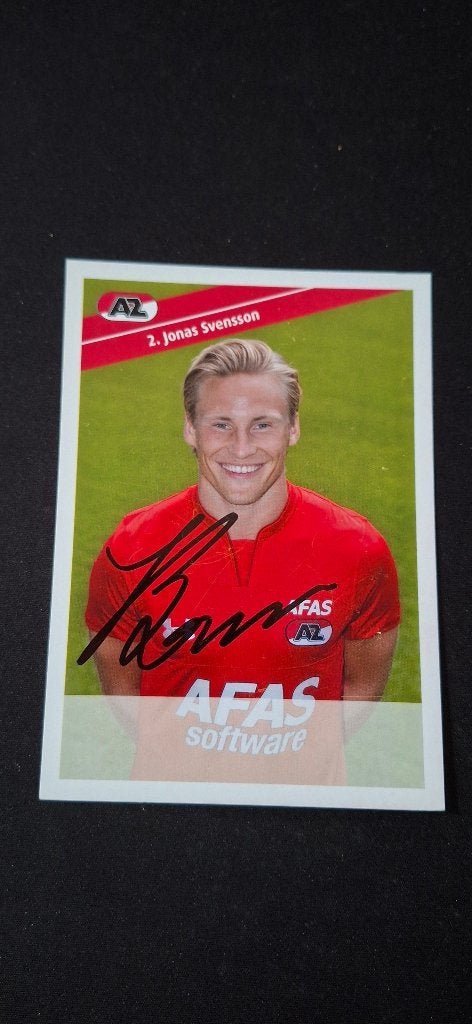 Spelerskaart met handtekening; Jonas Svensson # AZ, Ophalen of Verzenden, Nieuw, AZ, Spelerskaart