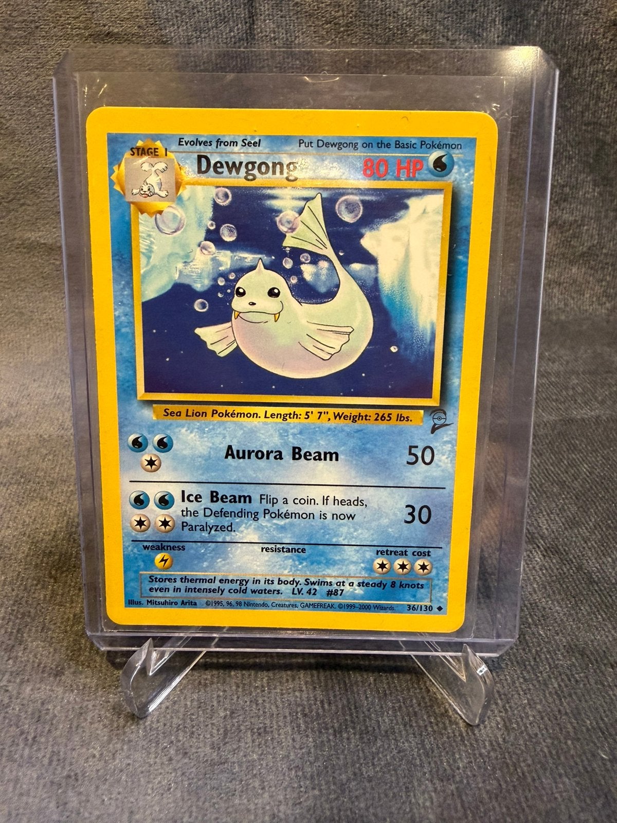 Pokémon Dewgong 36/130 – Base Set 2 – Vintage – NM, Hobby en Vrije tijd, Verzenden, Zo goed als nieuw