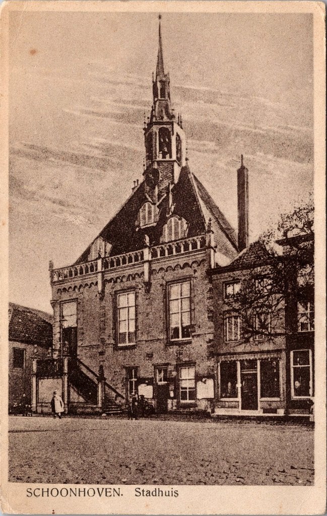Schoonhoven - 7 oude ansichtkaarten, Verzenden, 1940 tot 1960, Ongelopen, Zuid-Holland