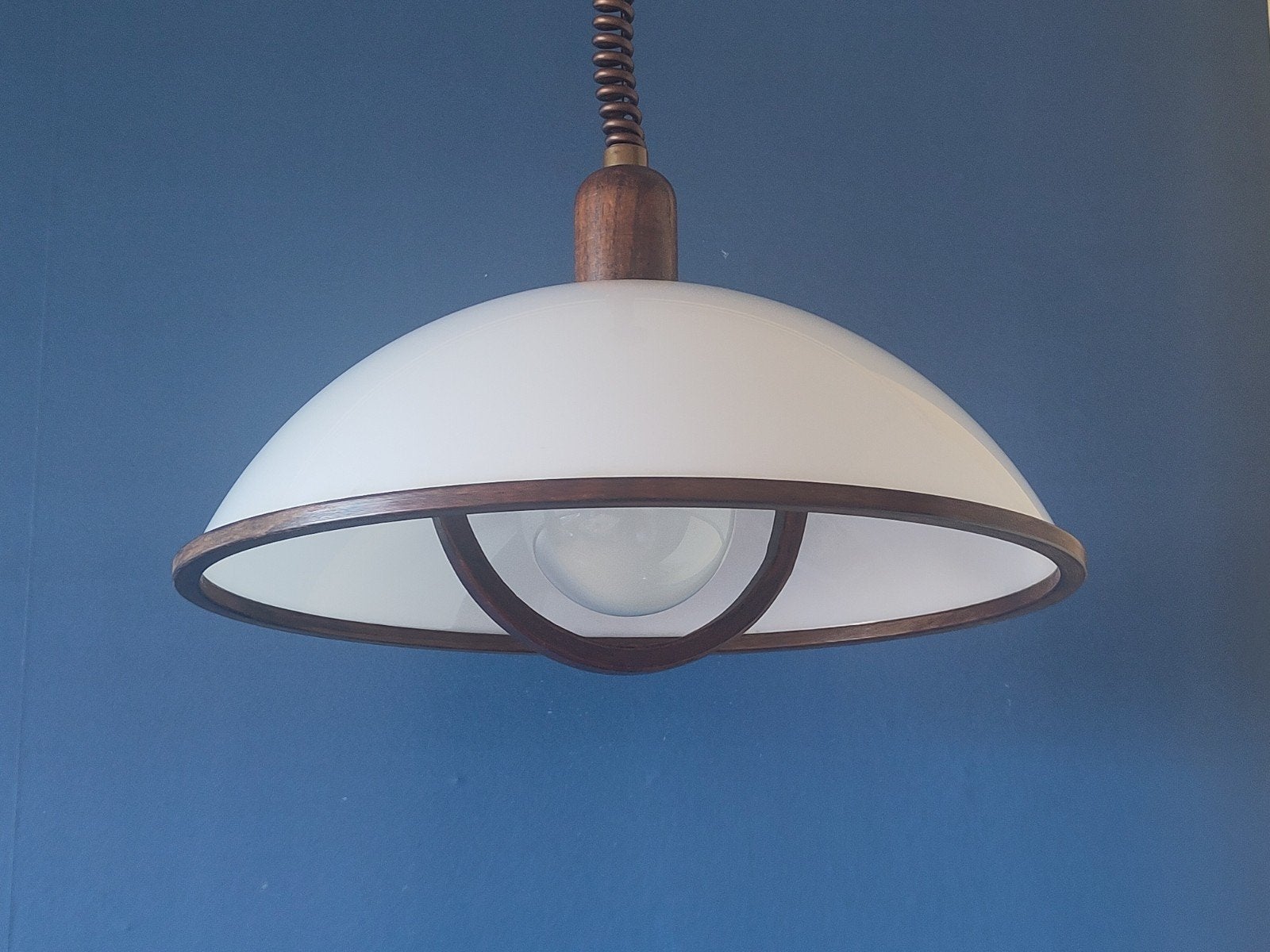 Vintage mushroom lamp Steinhauer hanglamp space age plexi, Hout, Gebruikt, ., .