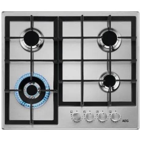 AEG gaskookplaat 4 pits - HGB64420SM, Witgoed en Apparatuur, Kookplaten, Ophalen, 4 kookzones, Zo goed als nieuw, Inbouw