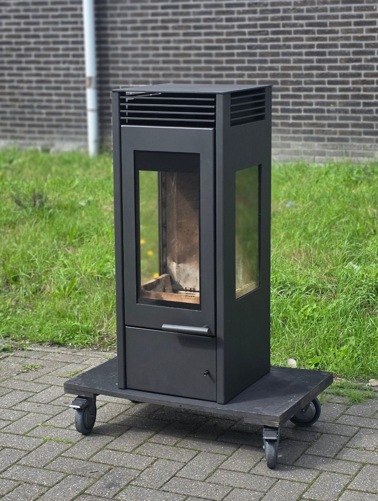 Houtkachel Austroflamm glass, Ophalen, Houtkachel, Zo goed als nieuw, Vrijstaand