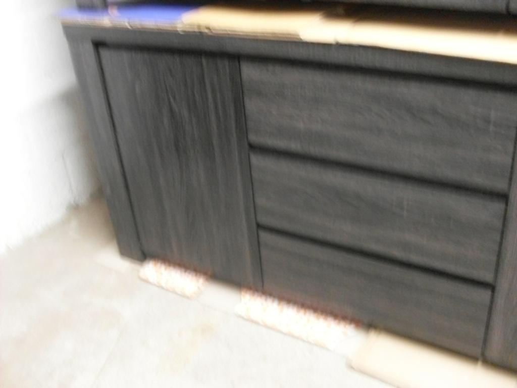 zgan zwaar zwart hout dressoir, Ophalen, Zwaar zwar hout stoer, 150 tot 200 cm, Zo goed als nieuw