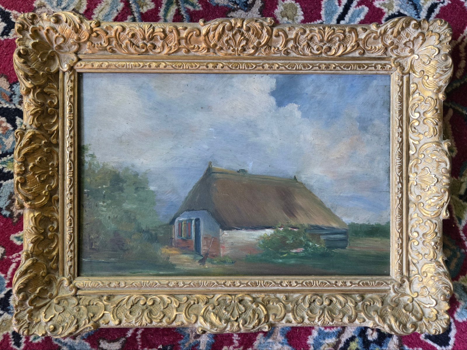 Schilderij in antieke lijst, Ophalen of Verzenden