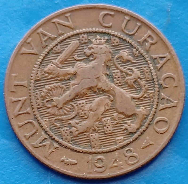 Curaçao 2½ cent 1948 - Wilhelmina, Postzegels en Munten, Munten | Nederland, Verzenden, Koningin Wilhelmina, Losse munt