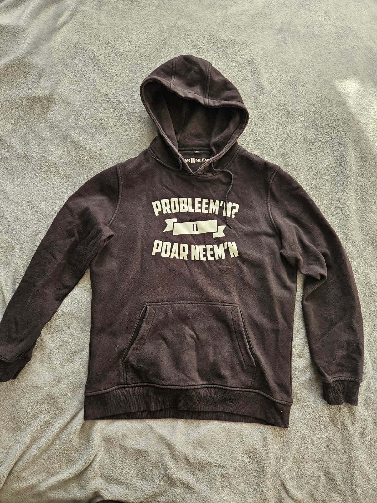 Zwarte hoodie Poar Neem'n met 'Probleem'n Poar Neem'n', Zwart, Maat 56/58 (XL), Ophalen of Verzenden, POAR NEEM'N