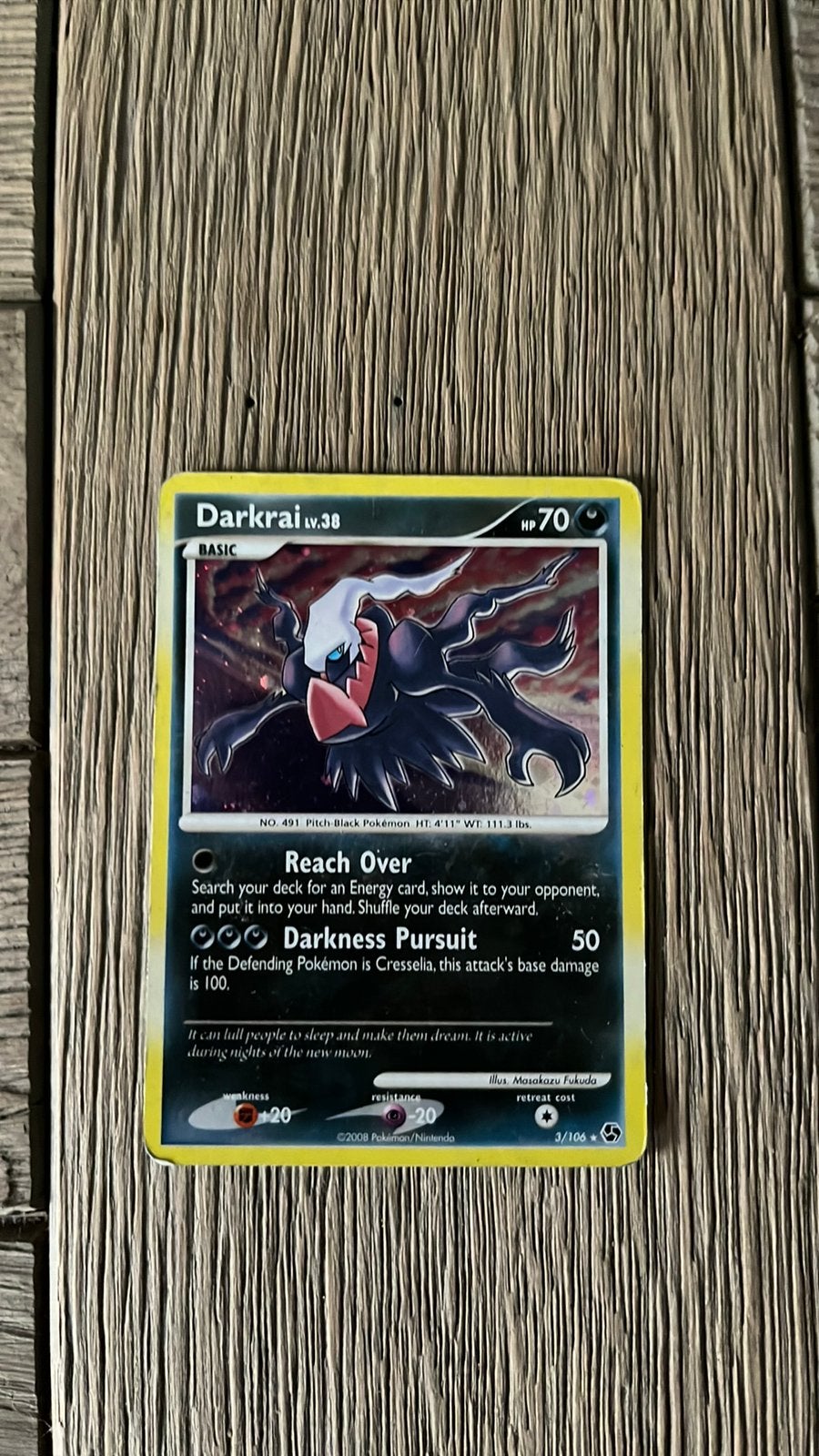Darkrai 3/106 Great Encounters Holo pokemon engels (EXC), Ophalen of Verzenden, Zo goed als nieuw, Losse kaart, Foil