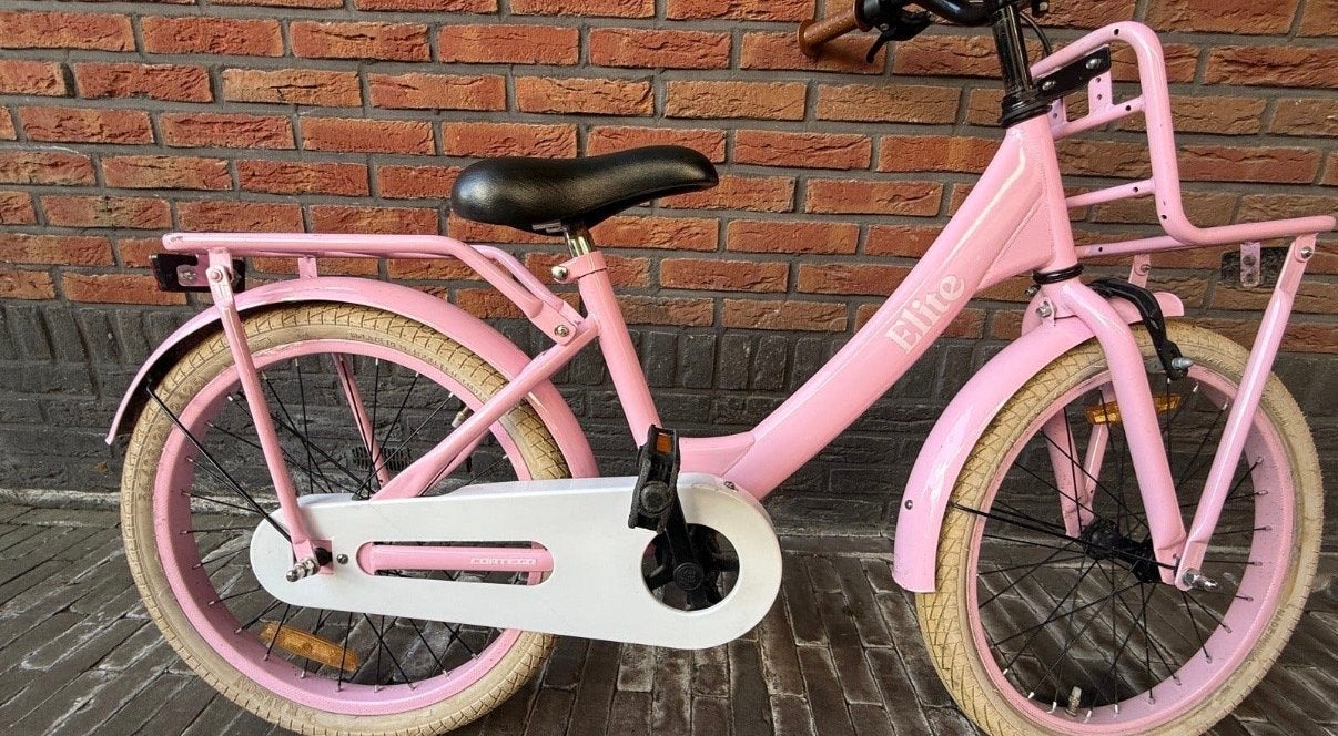 Roze cortego fiets met voordrager en terugtraprem, Ophalen, Terugtraprem, 22 inch, Gebruikt