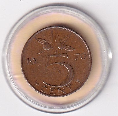5 Cent 1970 C Zeer Netjes, Postzegels en Munten, Munten | Nederland, Verzenden, Koningin Juliana, 5 cent, Losse munt
