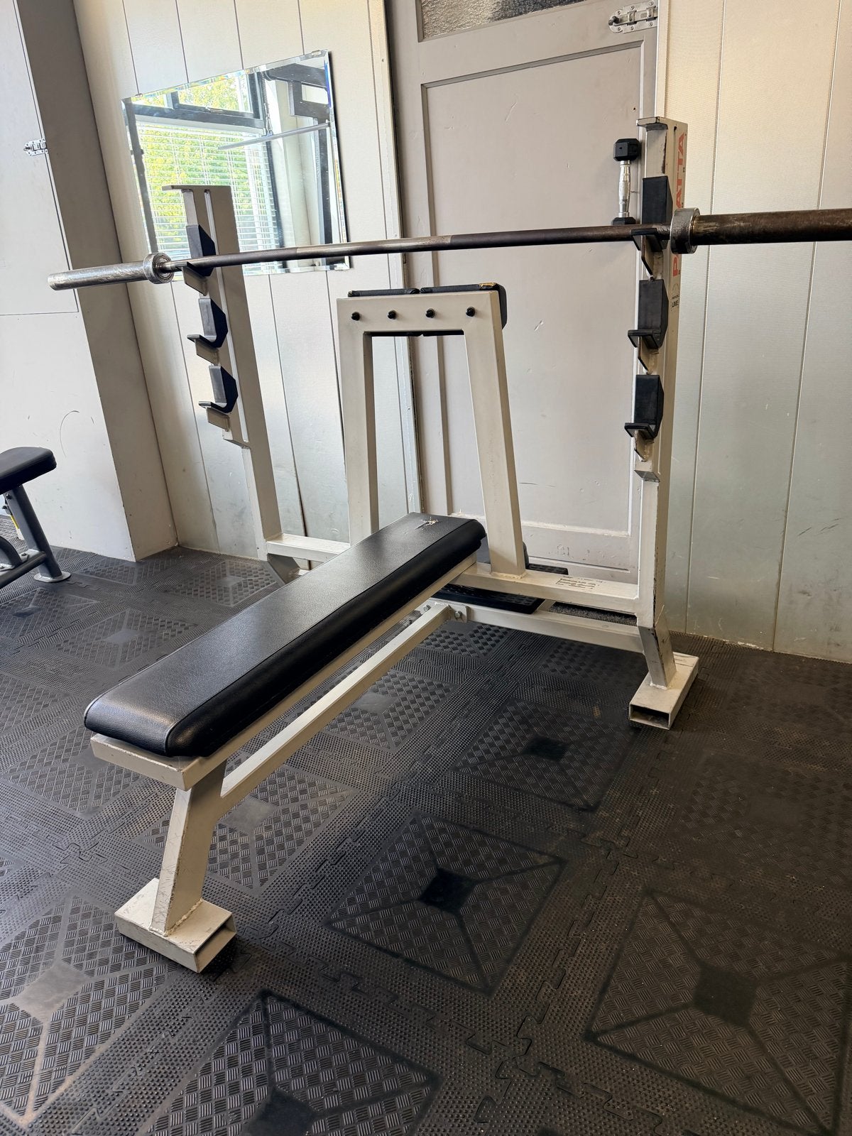 Oldscool Panatta fantastic bankdruk platte bank, Sport en Fitness, Ophalen, Gebruikt, Borst, Fitnessbank
