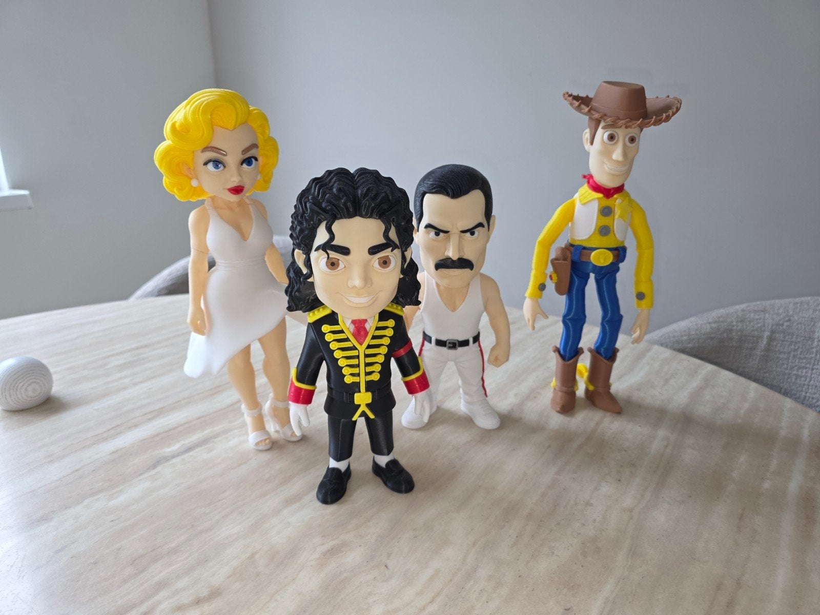 Set van 4 unieke verzamelbeeldjes: Popiconen & Woody, Verzamelen, Ophalen of Verzenden, Nieuw