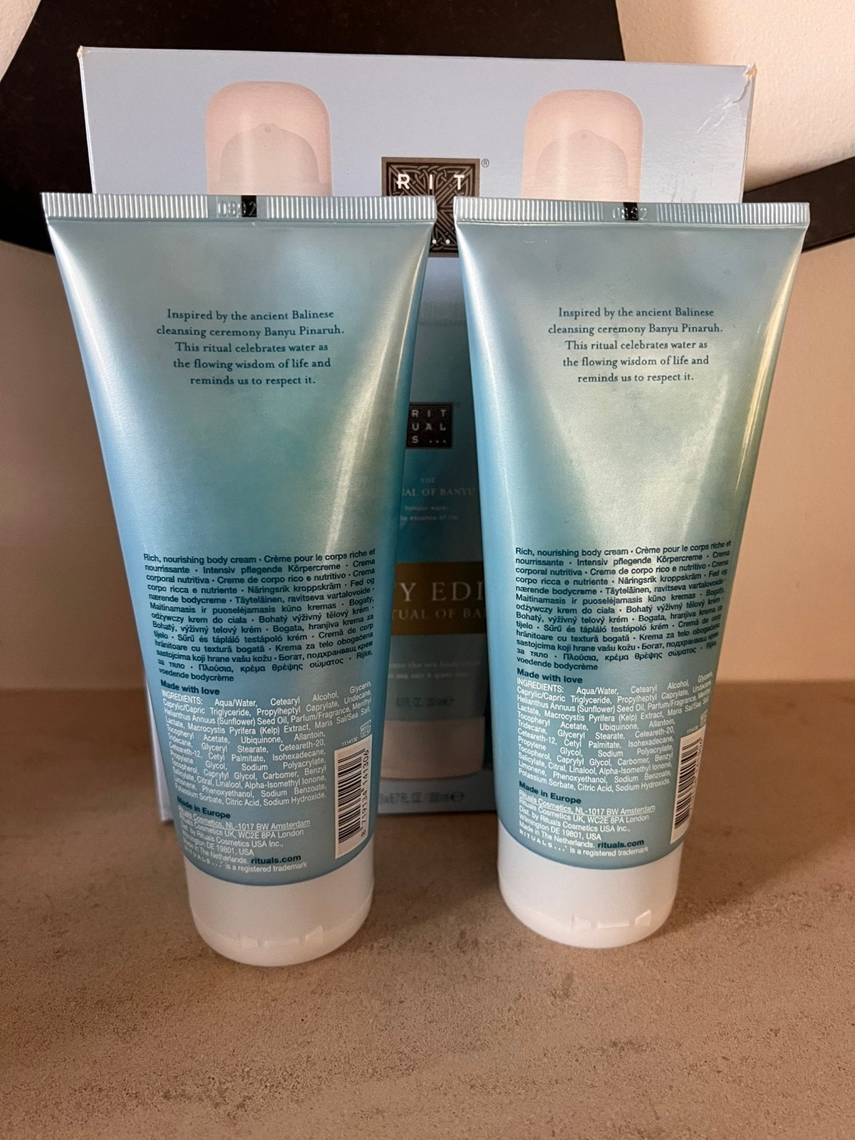 Rituals Banyu body cream 2x 200 ml 🩵🤩 nieuw!, Ophalen of Verzenden, Nieuw, Bodylotion, Crème of Olie