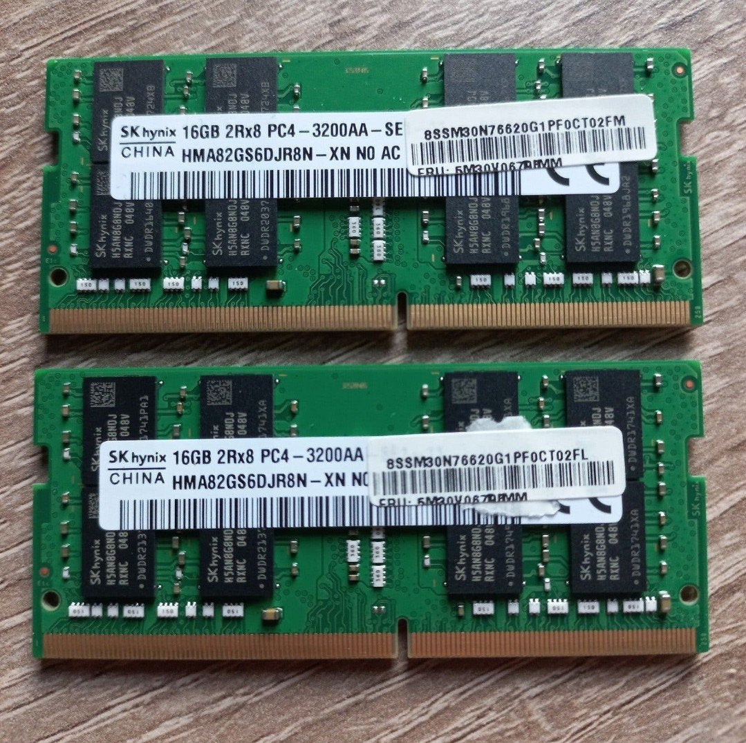 SK Hynix 32GB 2x 16GB DDR4 3200MHz SODIMM laptop geheugen, Computers en Software, 32 GB, DDR4, Ophalen of Verzenden, Zo goed als nieuw