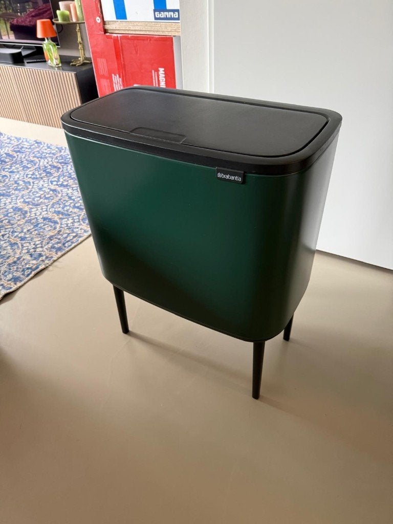 Brabantia Bo Touch Bin Prullenbak – 3 x 11 liter (groen), Ophalen, 50 – 75, 40 liter of meer, Zo goed als nieuw