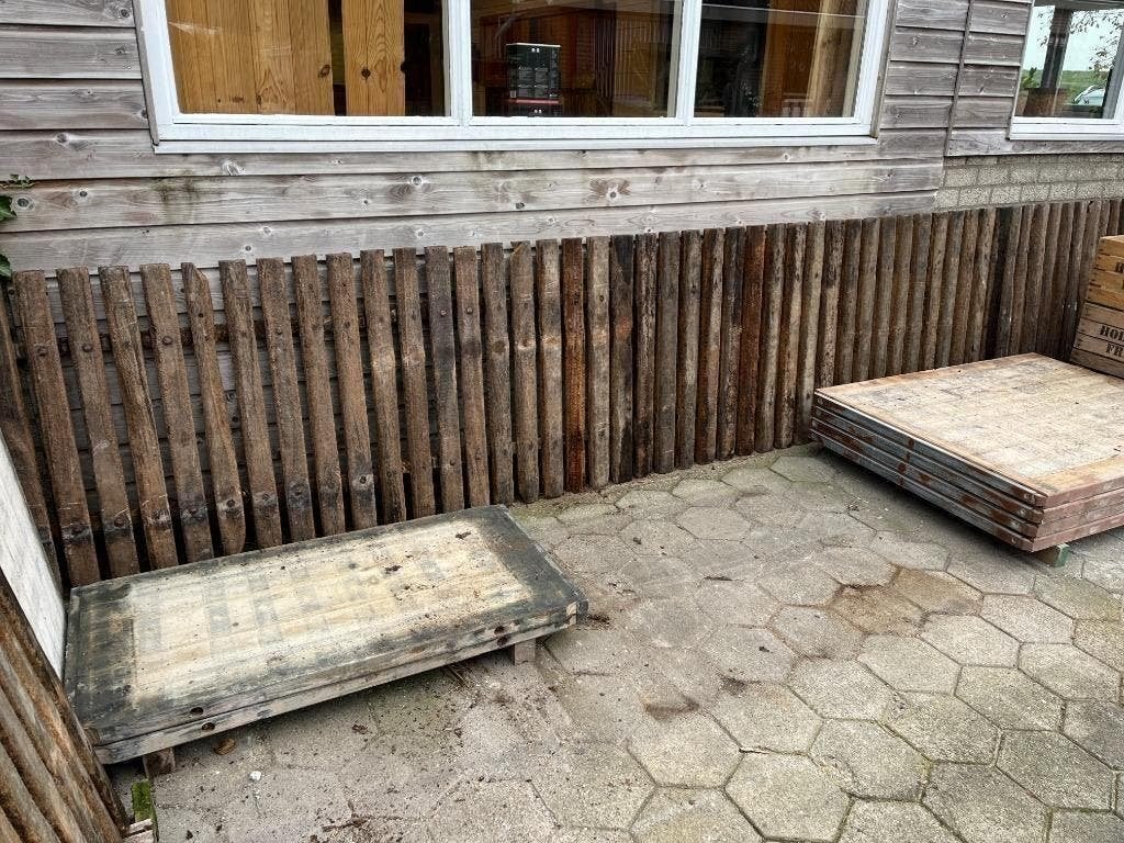 Tuinhek , weideafscheiding hardhout, stalroosters Azobe hout, Ophalen, Gebruikt, Hout, Tuinhek
