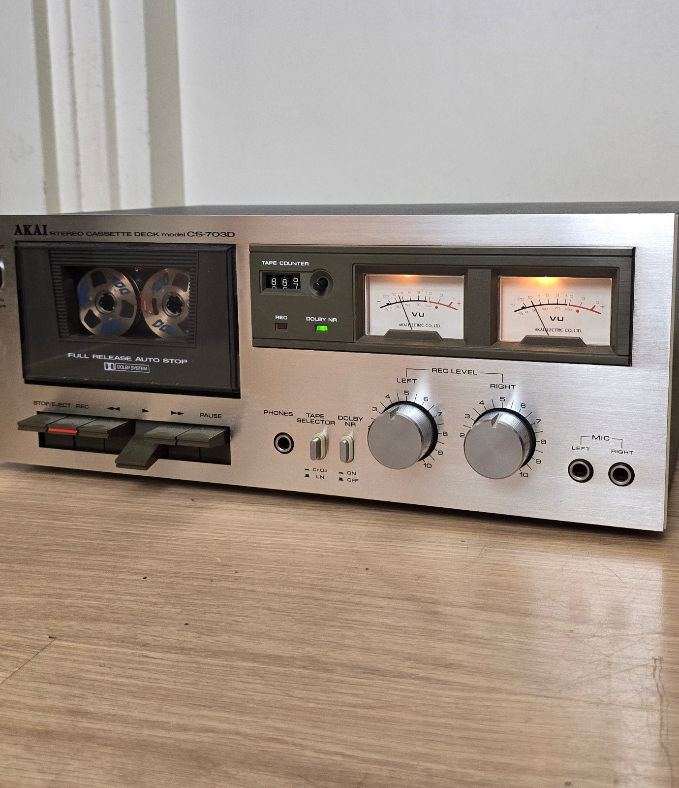 Akai CS-703D Stereo Cassette Deck - Vintage Audioplezier, Ophalen of Verzenden, Enkel, Akai, Tiptoetsen