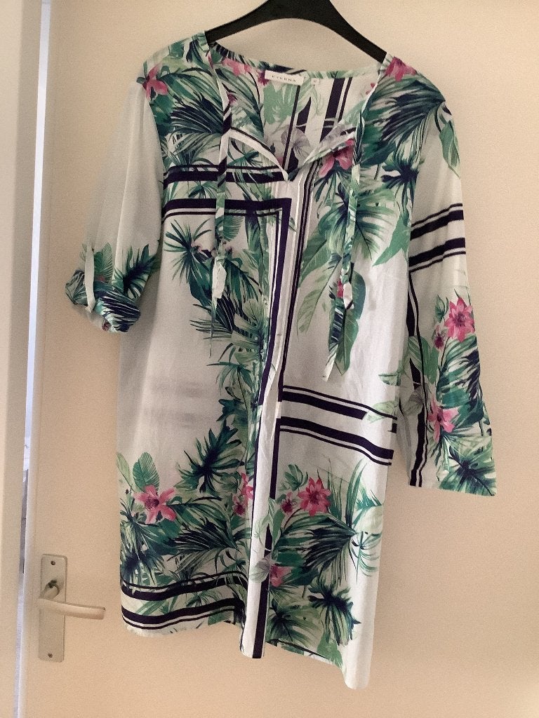 Leuke, fleurige zomerblouse/jurkje, Kleding | Dames, Jurken, Meerkleurig, Maat 42/44 (L), Ophalen of Verzenden, Eterna