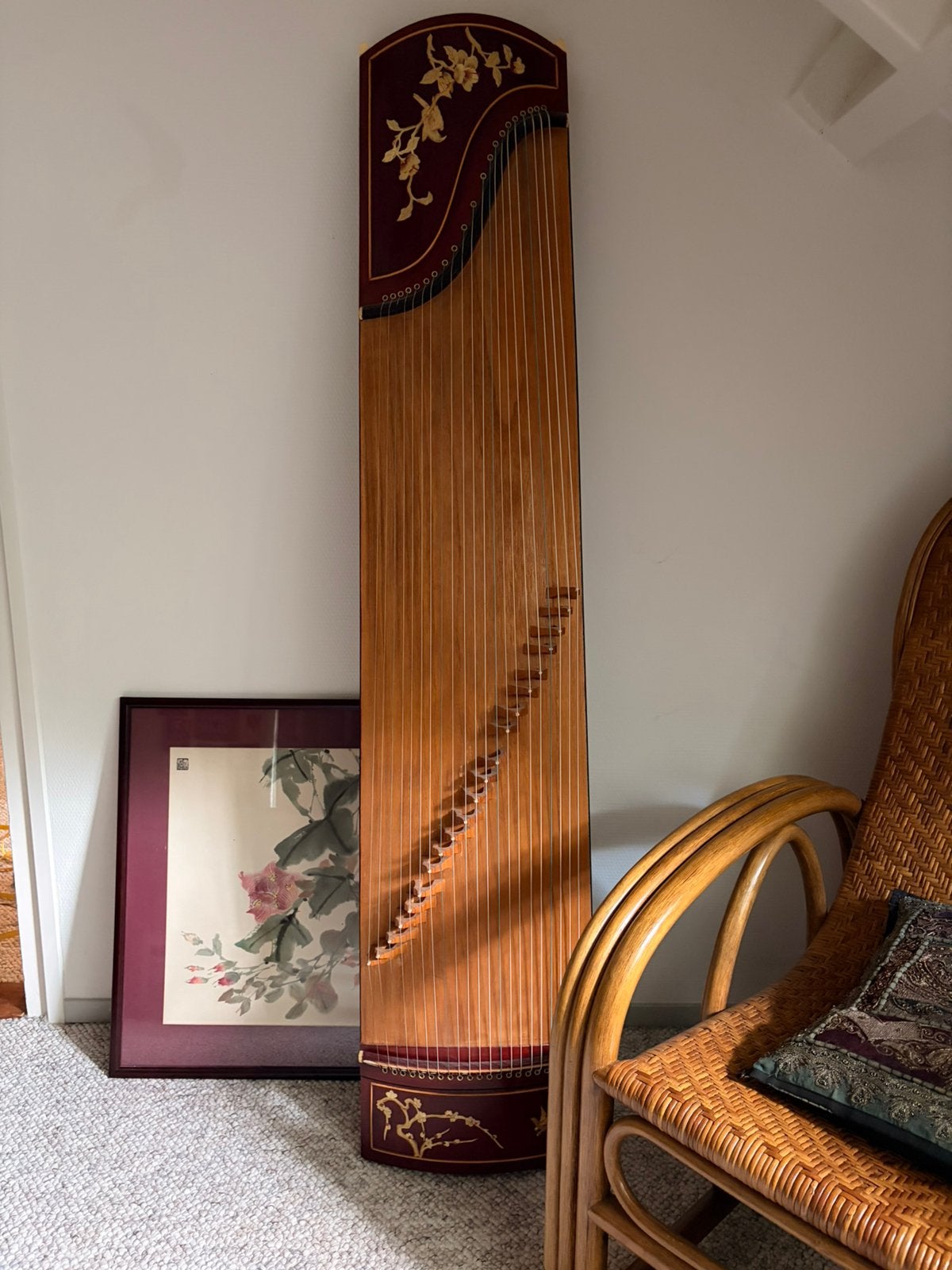 Prachtige Chinese Guzheng (21-snarige citer/harp), Muziek en Instrumenten, Ophalen, Zo goed als nieuw