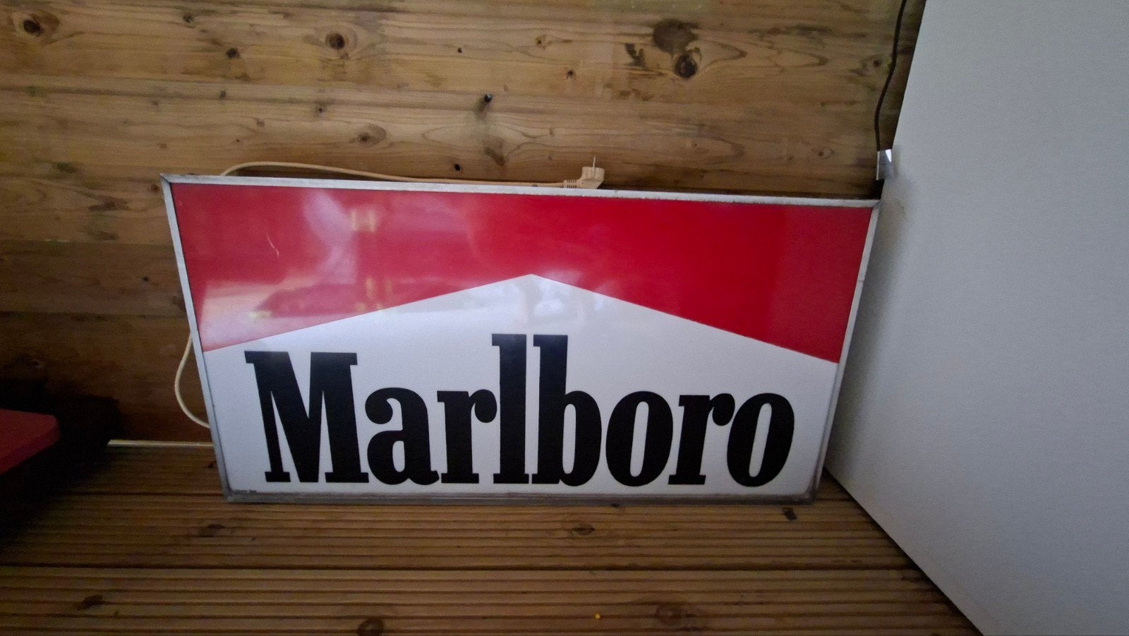 Vintage 2 zijdig Marlboro reclamebord / lichtbak, Ophalen, Gebruikt, Lichtbak of (neon) lamp