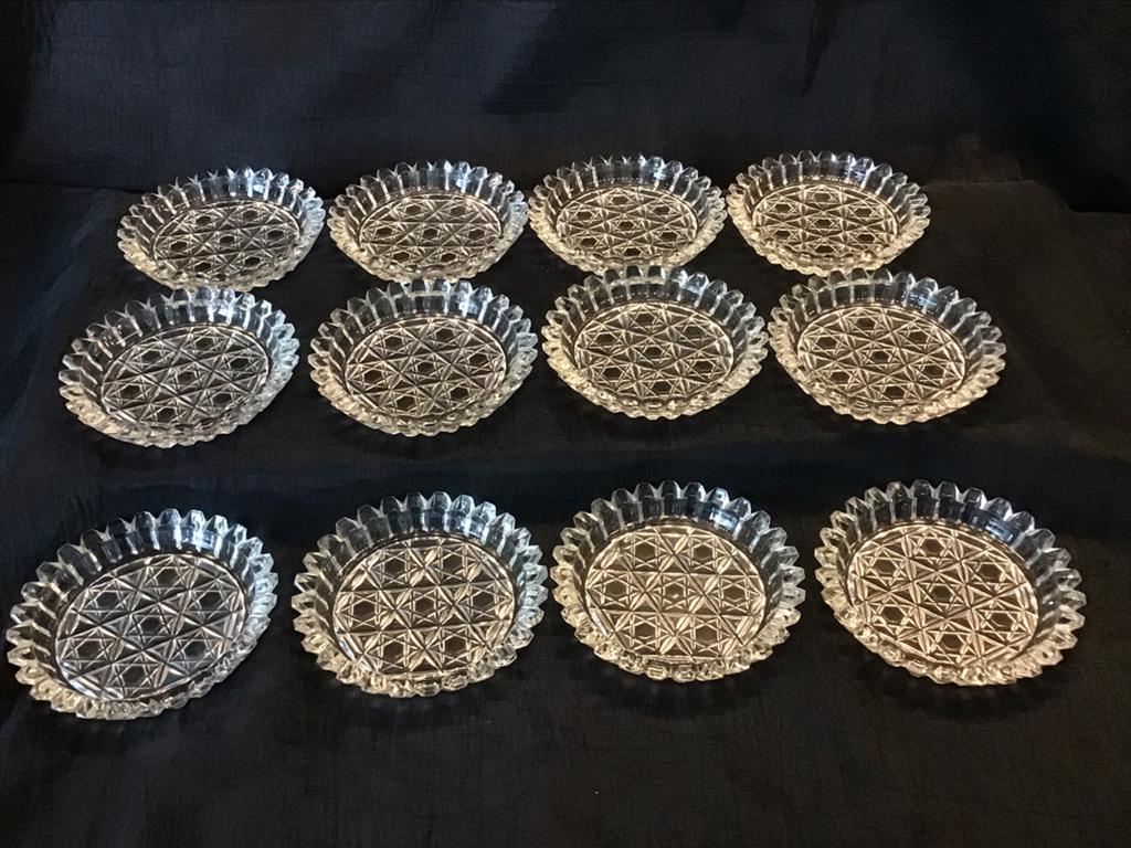 12 Kristallen onderzetters in origineel doosje, Ophalen of Verzenden