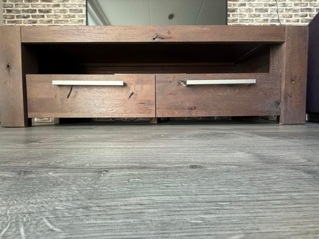 Robuust TV-meubel met lades - 156x45x50 cm, Huis en Inrichting, Kasten | Televisiemeubels, Ophalen, 150 tot 200 cm, Minder dan 100 cm