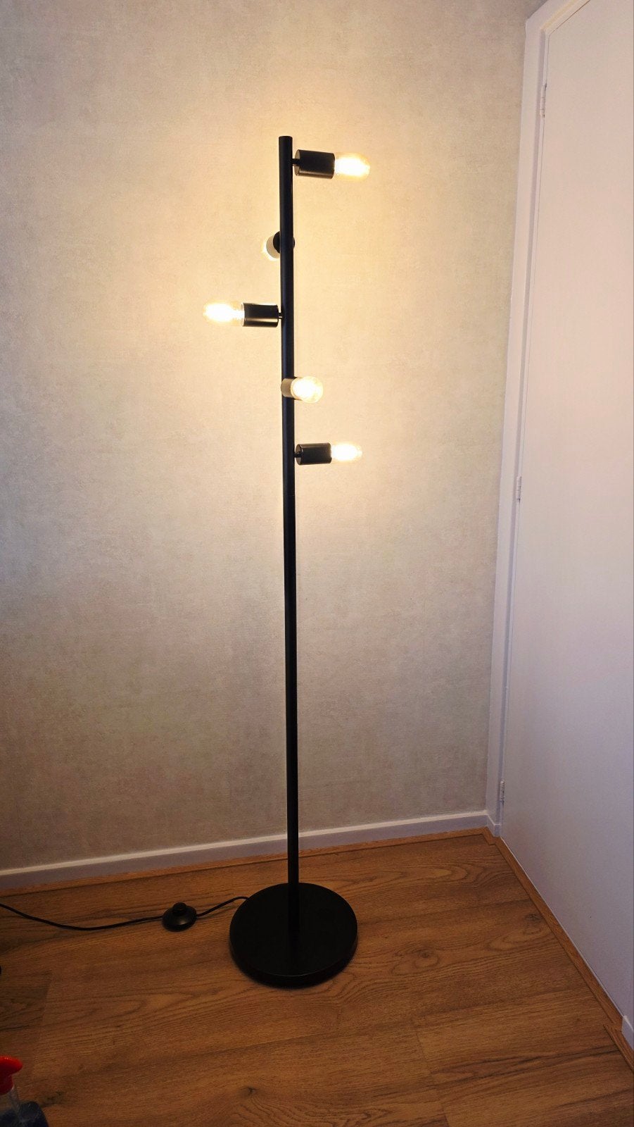zwarte vloerlamp met 5 lichtpunten, Ophalen, Zo goed als nieuw, 150 tot 200 cm