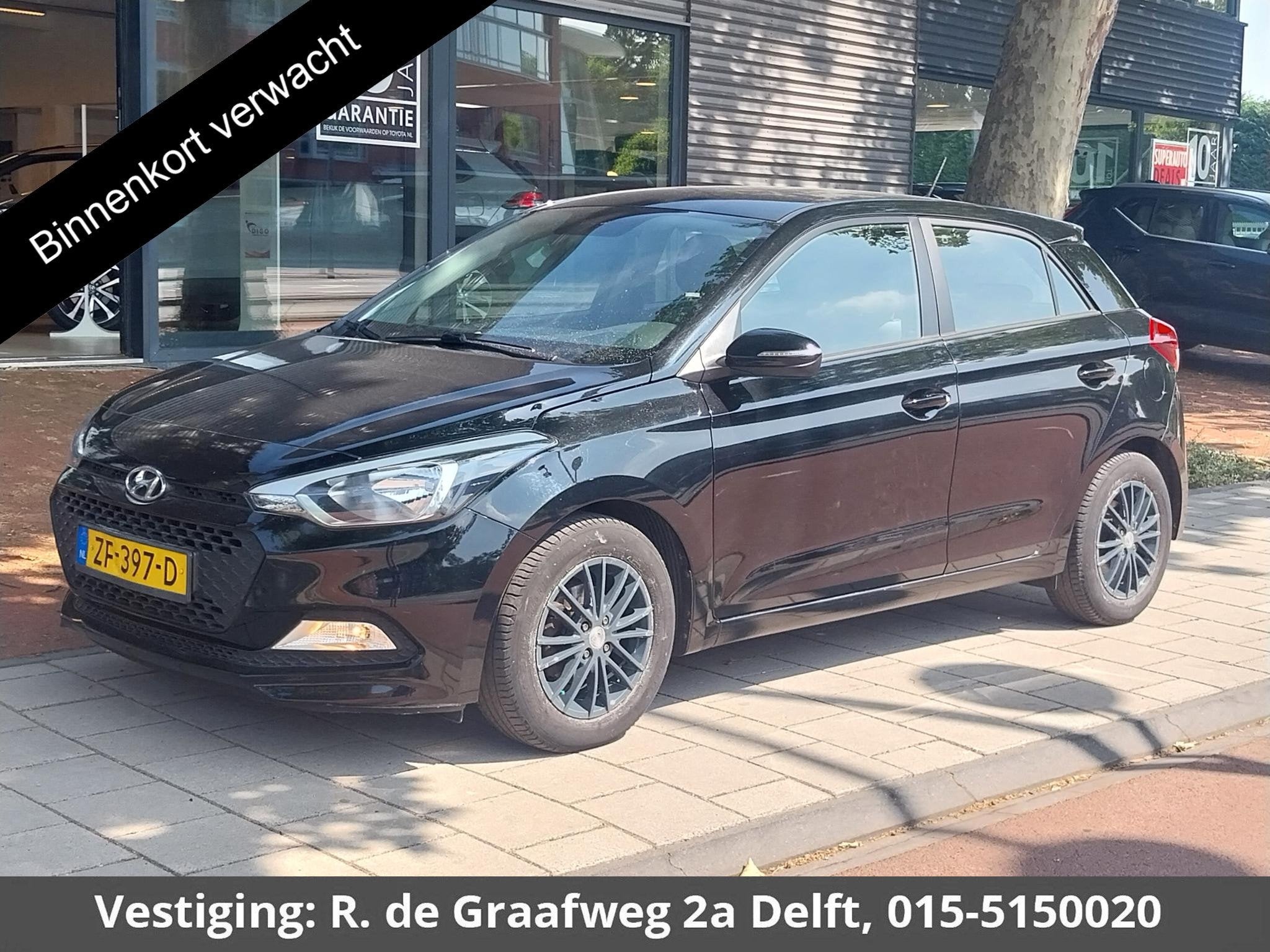 Hyundai i20 1.2 HP Business Edition | Airco | Lichtmetalen v, Auto's, Euro 5, Zwart, 4 cilinders, Zwart